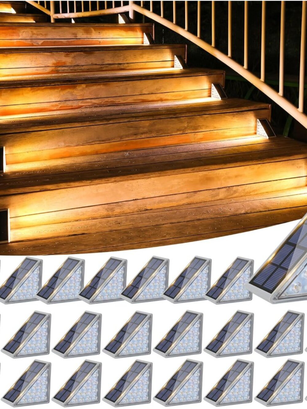 Solar Stair Lights 24 Pack, Solar Step Lights Outdoor Waterproof